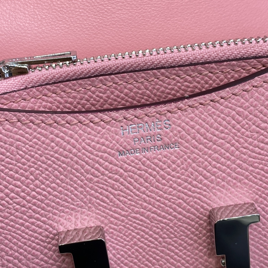 Hermes Constance Slim Wallet Belt Bag In Rose Confetti Epsom Leather